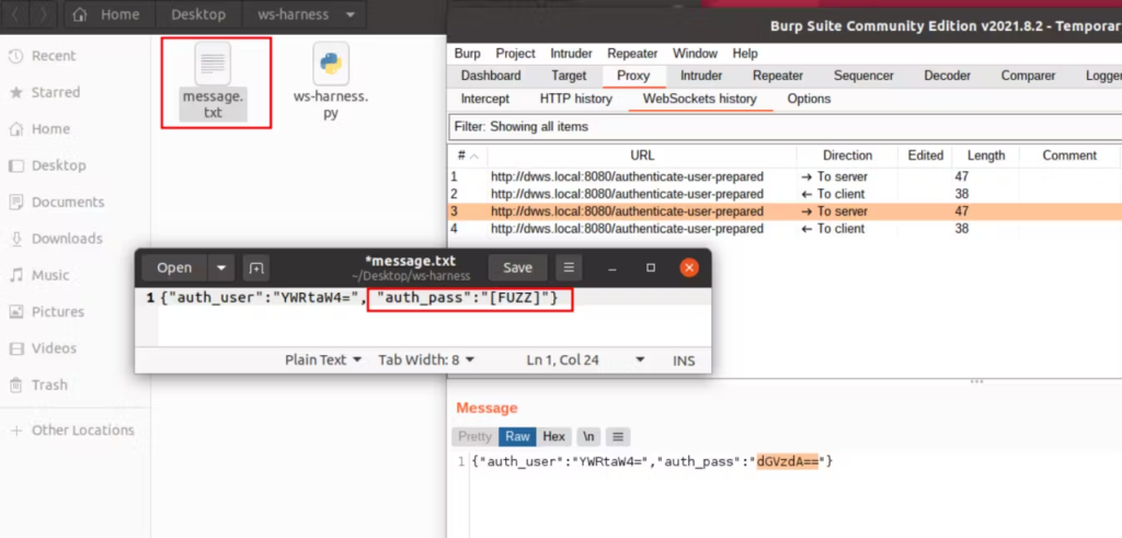 在 Burpsuite 上模糊测试 WebSocket 消息